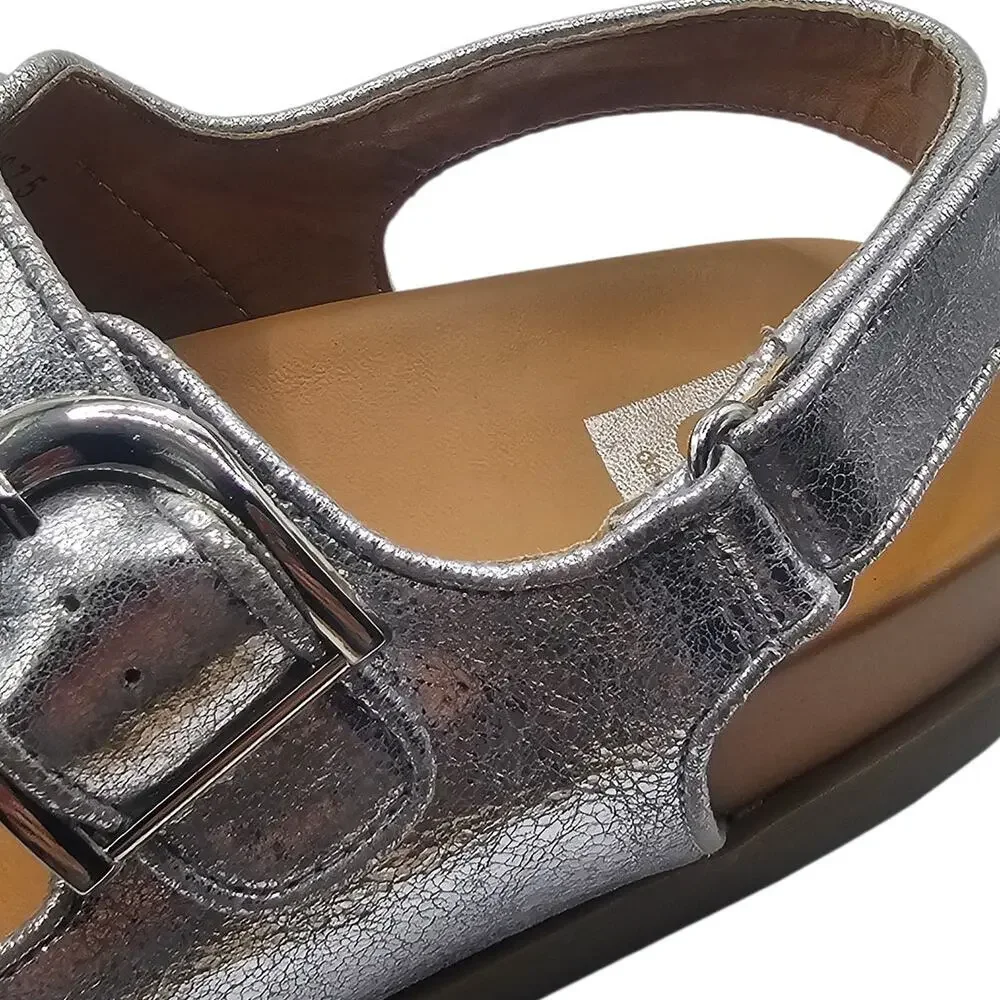 DV by Dolce Vita Metallic Silver Alameda Chunky Platform Dad Sandal with Straps